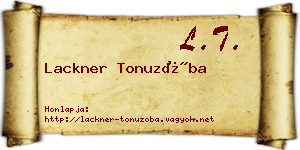 Lackner Tonuzóba névjegykártya